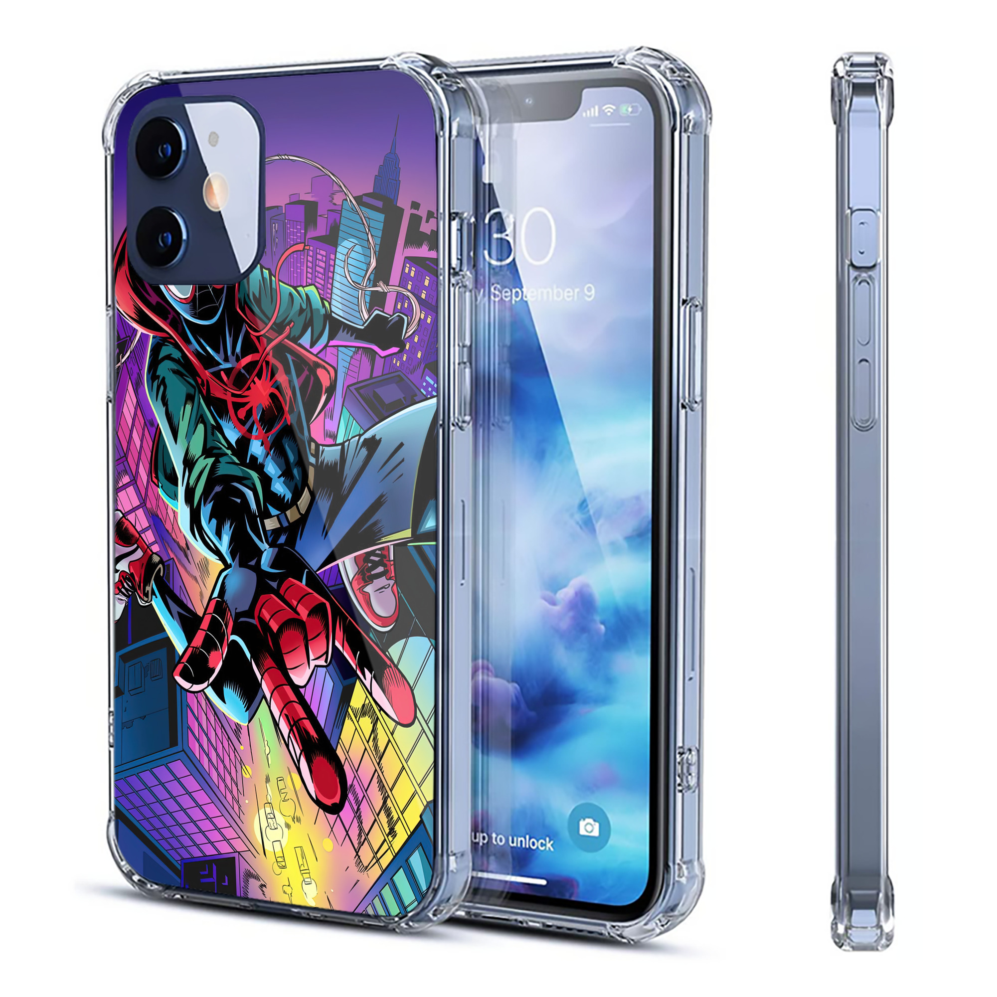 （画像用） Spider Man スパイダーマン 【iPhone 12シリーズ対応】透明スマホケース（クリアソフトケース）